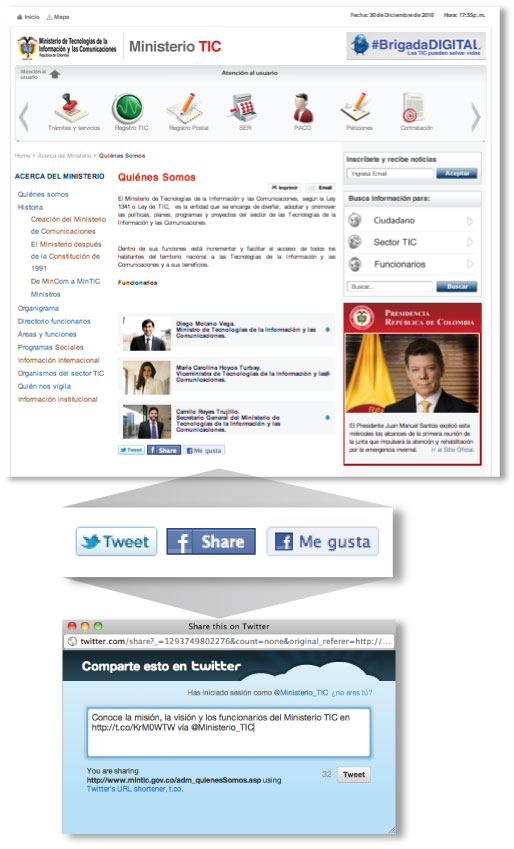 Compartir información en Redes Sociales