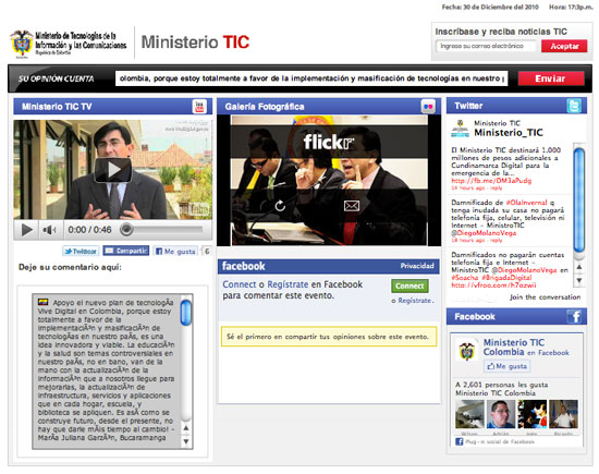 Redes Sociales Ministerio TIC