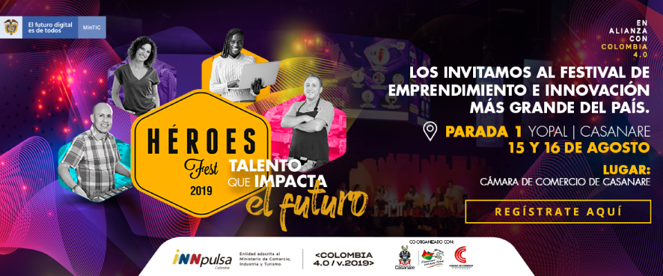 Casanareños recibirán la primera parada de Colombia 4.0 y Héroes Fest el 15 y 16 de agosto Casanareños recibirán la primera parada de Colombia 4.0 y Héroes Fest el 15 y 16 de agosto