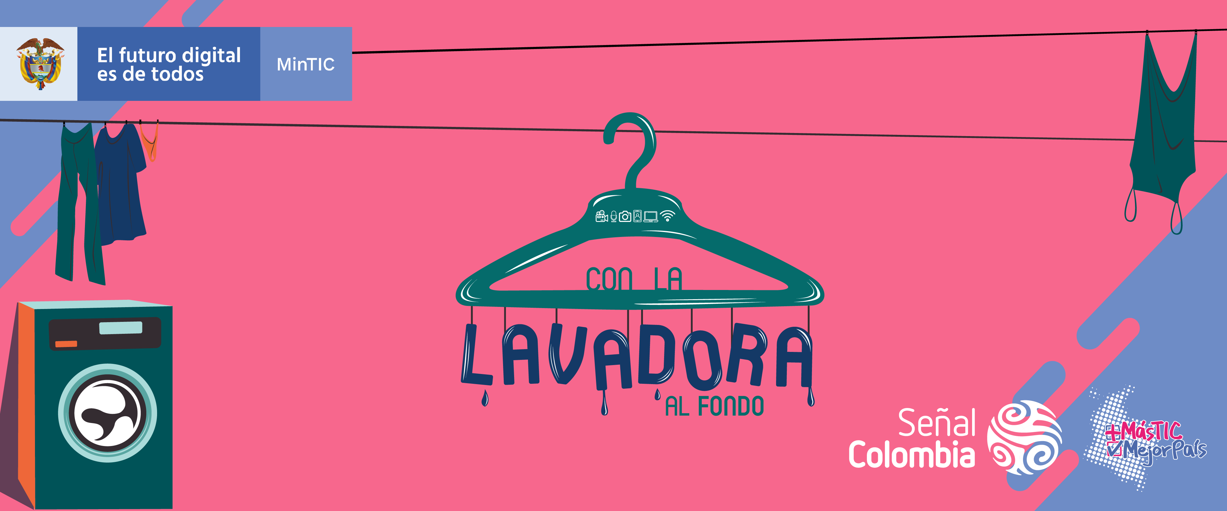 Con la lavadora al fondo