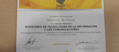 Mención de honor por estrategia de transparencia