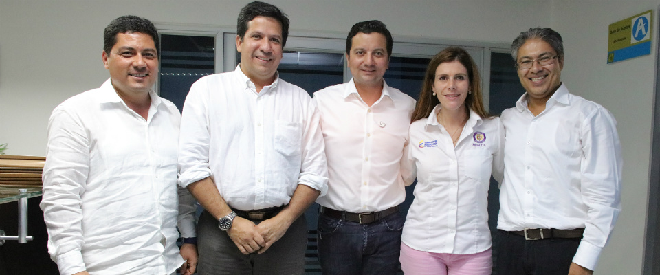 Ministro TIC David Luna, la Viceministra María Carolina Hoyos y el Alcalde Rodrigo Lara