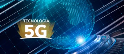 Banner con imagen futurista y el texto "Tecnología 5G"