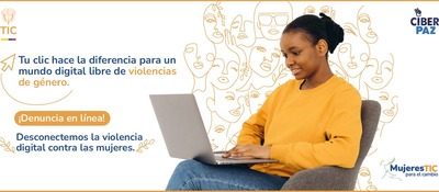 Foto diseñada para presentar el apoyo por parte de MinTIC para un mundo digital libre de violencias de género