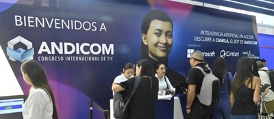 Foto de la entrada de bienvenida al evento "ANDICOM"