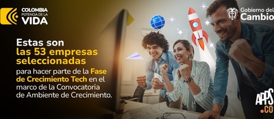 Banner de Apps.Co acompañado del texto las 53 empresas seleccionadas