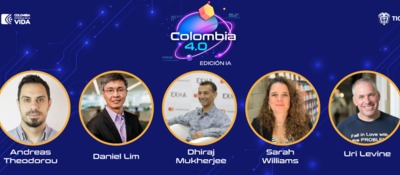 Banner de los cinco conferencistas de Colombia 4.0