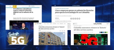 Pantallazos de imágenes de noticias internacionales a cerca de Colombia