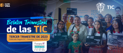 Imagen diseñada con el texto Boletín Trimestral de las TIC