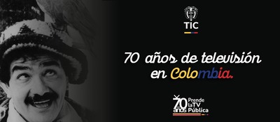 Imagen conmemorativo a los 70 años de la televisión colombiana