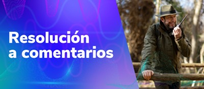 Imagen diseñada con texto 'Resolaución a Comentarios'