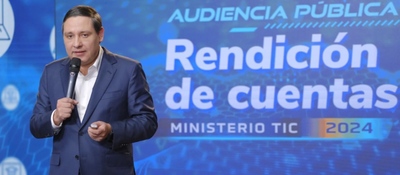 Foto del ministro TIC en audiencia pública de RDC 2024