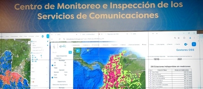 Imagen diseñada con la imagen del mapa territorial de Colombia junto al texto 'Centro de Monitorieo e Inspección de los Servicios de Comunicaciones'