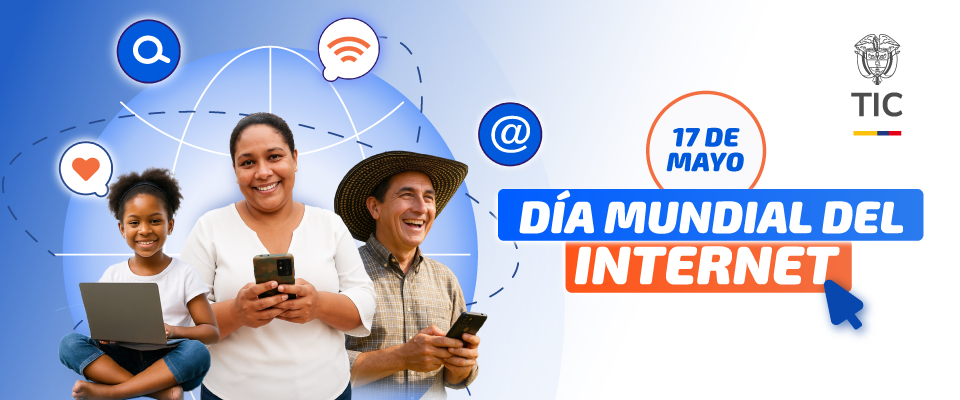 Imagen diseñada que destaca el Día de Internet con foto de beneficiarios