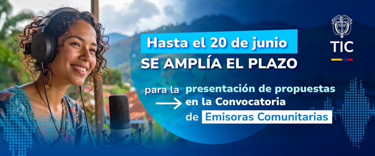 Imagen diseñada con foto de locutora y texto de apliación del plazo