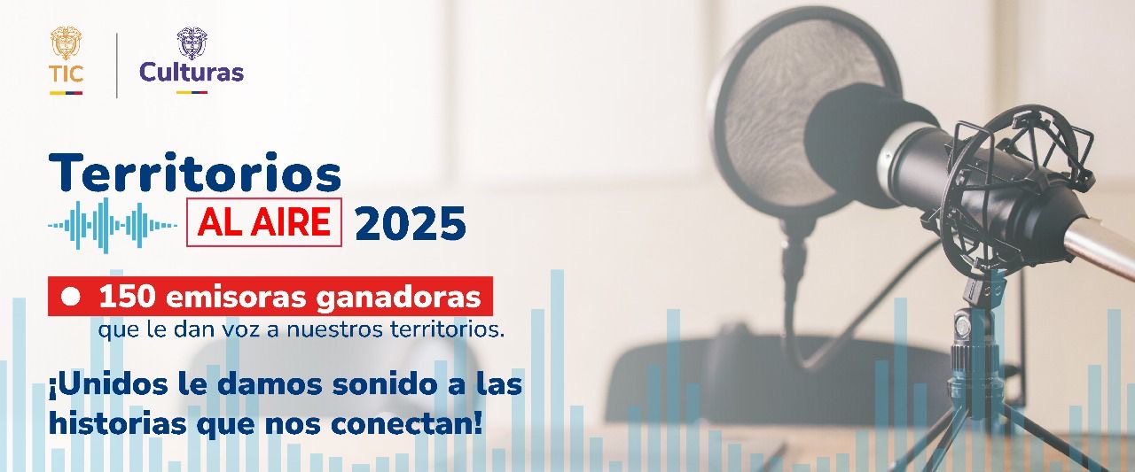 Imagen diseñada que informa sobre los ganadores la convocatoria y muestra un microfono Imagen diseñada que informa sobre los ganadores la convocatoria y muestra un microfono