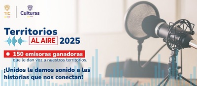 Imagen diseñada que informa sobre los ganadores la convocatoria y muestra un microfono Imagen diseñada que informa sobre los ganadores la convocatoria y muestra un microfono
