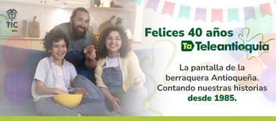 Imagen diseñada para conmemorar los 40 años de Teleantioquia