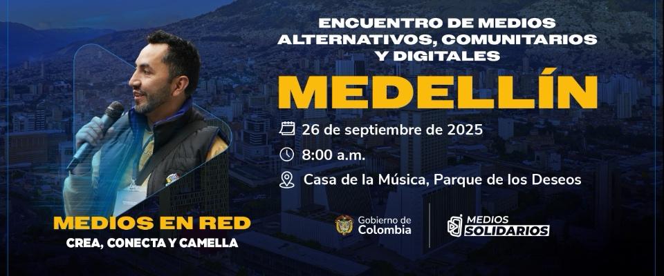 Imagen diseñada para promover Encuentro de Medios Alternativos, Comunitarios y Digitales