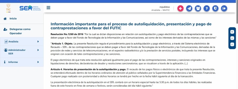 Foto de screenshot de Sistema Electrónico de Recaudo