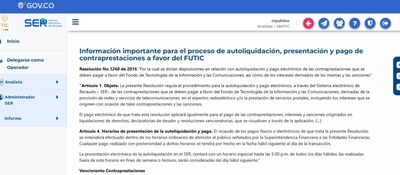 Foto de screenshot de Sistema Electrónico de Recaudo