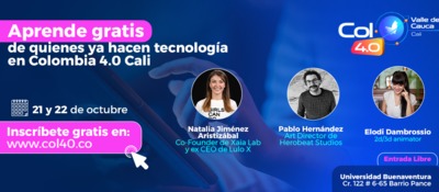 Imagen diseñada invitando a Colombia 4.0 Valle del Cauca