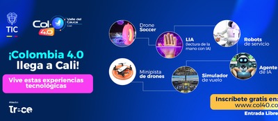 Imagen diseñada invitando a vivir experiencias en Colombia 4.0 edición Valle del Cauca