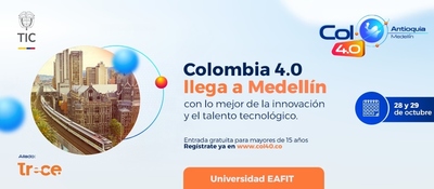 Imagen diseñada invitando a Colombia 4.0 en Medellín