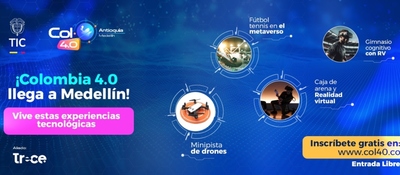 Imagen diseñada invitando a Colombia 4.0 en Medellín