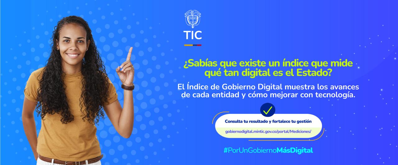 Imagen diseñada informando sobre el índice de Gobierno Digital