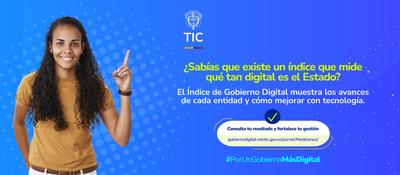 Imagen diseñada informando sobre el índice de Gobierno Digital