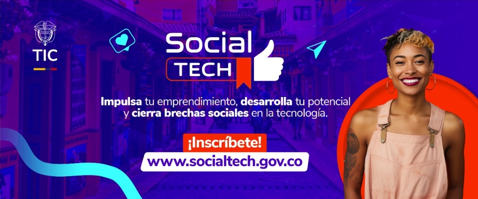 Imagen diseñada sobre socialTECH e invitando a participar