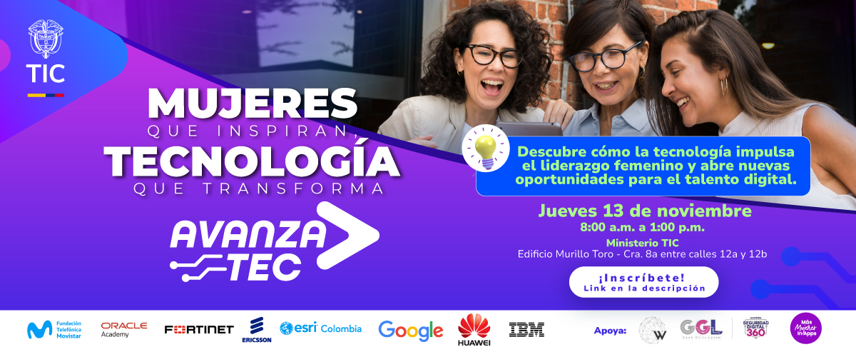 Imagen diseñada con el slogan Mujeres que inspiran, tecnología que transforma