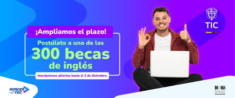 Imagen diseñada informando sobre la ampliación d eplazo y mostrando a un joven con un computador portail en sus piernas