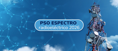 Imagen diseñada con una foto de una torre de comunicaciones y el texto PSO radioeléctrico 2026