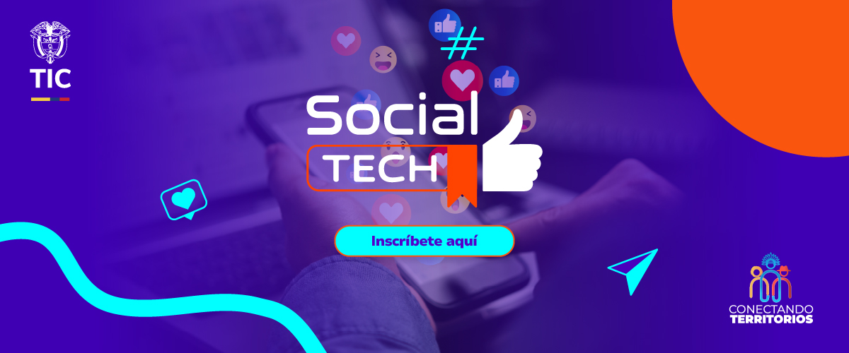 Joven sonriente usa su celular mientras vende dulces; fondo morado promociona curso de monetización digital y tecnología social