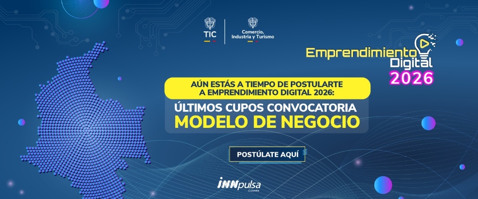 Banner digital invita a empresas colombianas a postular modelos de negocio en Emprendimiento Digital 2026