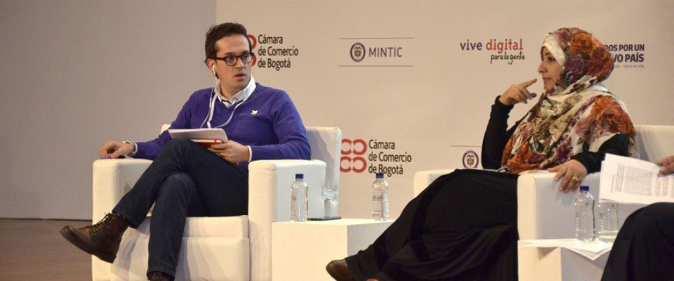 Viceminsitro TIC Juam Sebastián Rozo en conversatorio con Tawakkol Karman