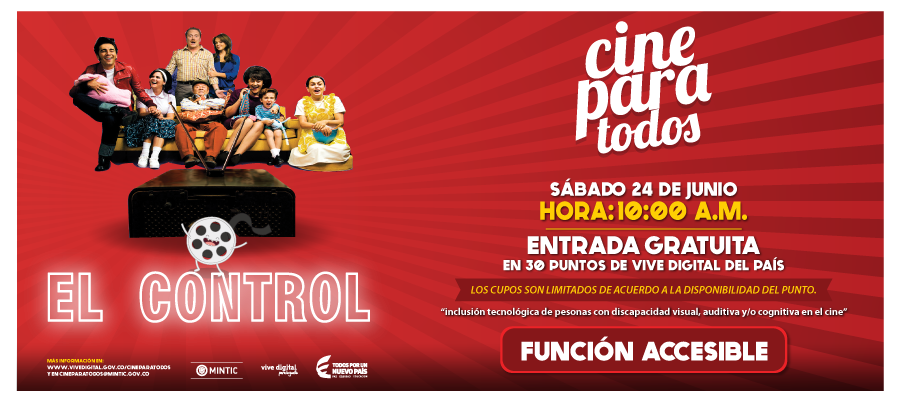 Con Cine Para Todos, ‘El control’ llega a 30 Puntos Vive Digital