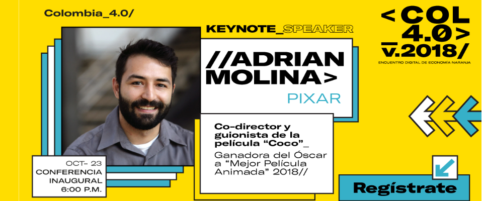 Codirector y guionista de la película ‘Coco’, presente en la inauguración de Colombia 4.0 Codirector y guionista de la película ‘Coco’, presente en la inauguración de Colombia 4.0