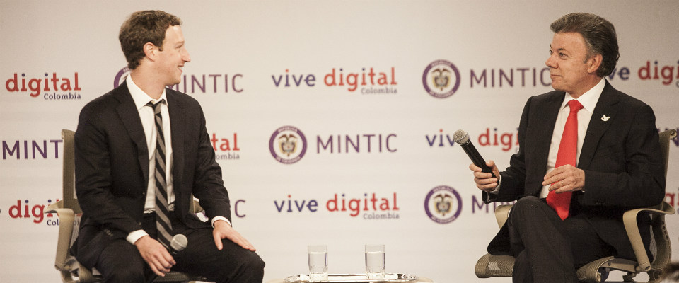 Mark Zuckerberg y Juan Manuel Santos