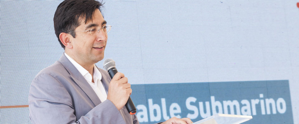 Diego Molano Vega en la presentación del cable submarino en Barranquilla Diego Molano Vega en la presentación del cable submarino en Barranquilla
