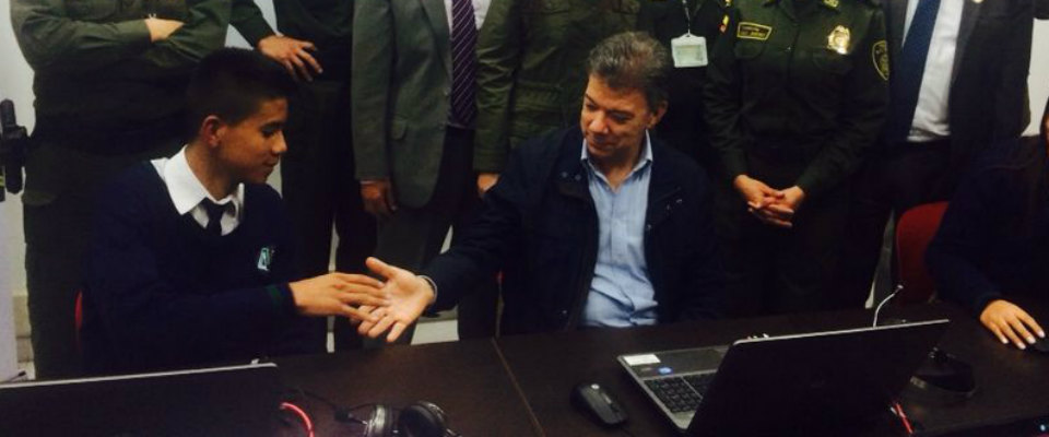 Presidente Santos en la inauguración de Punto Vive Digital en Pasto