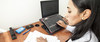Mujer teletrabajando Mujer teletrabajando
