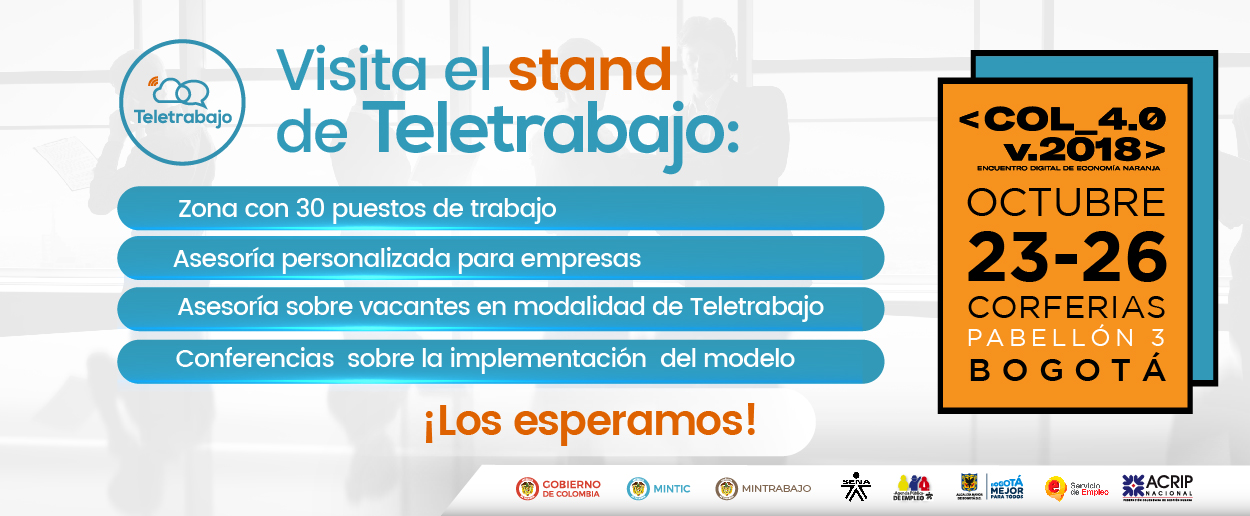 Aprenda sobre teletrabajo en Colombia 4.0